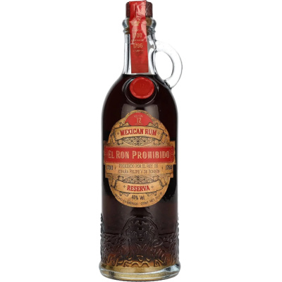 Набор El Ron Prohibido Reserva Mexican Rum 12 YO 0.7 carton box with 3 glasses