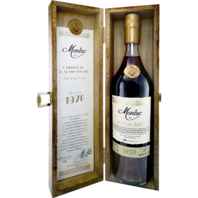 Арманьяк "Monluc" Armagnac AOC, 1970, wooden box, 0.7 л