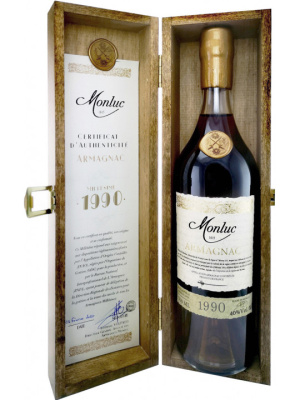 Арманьяк "Monluc" Armagnac AOC, 1990, wooden box, 0.7 л