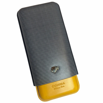 Футляр COHIBA в клеточку на 3 сигары